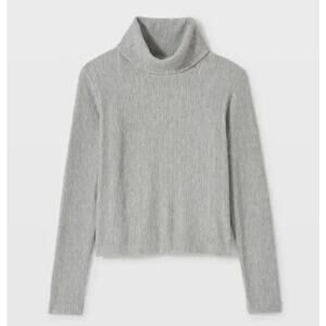 NEW Club Monaco Meredy Ribbed Knit Turtleneck Sweater Top S Heather Grey NWT